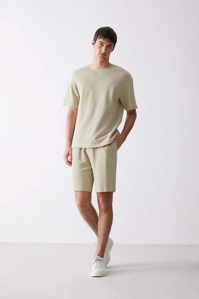 DeFacto 100% Cotton Boxy Fit Crew Neck Short Sleeve T-Shirt E0493Ax25Sm