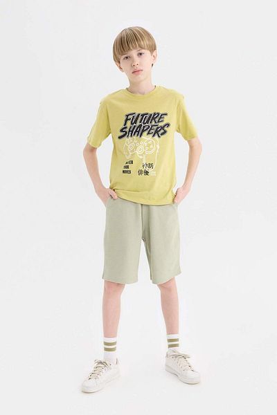 DeFacto Jungen-Piqué-Shorts mit elastischem Bund und Taschen B5925A825SM