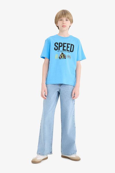 DeFacto Boy's Crew Neck Printed Short Sleeve T-Shirt F0169A825Sm