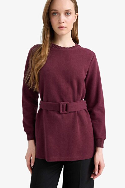 DeFacto Regular Fit Bisiklet Yaka İçi Yumuşak Tüylü Selanik Kumaş Uzun Kollu Tunik F4156AX25SP