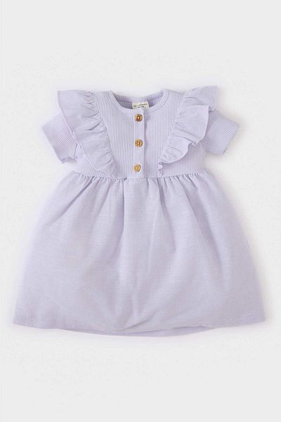 DeFacto Baby Girl Short Sleeve Ribbed Camisole Summer Dress E8473A525Sm
