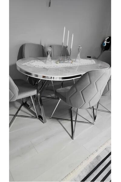 ÜNALMIŞ SALON VE MUTFAK YEMEK MASASI TAKIMI 90X170 ( MASA VE 6 SANDALYE )