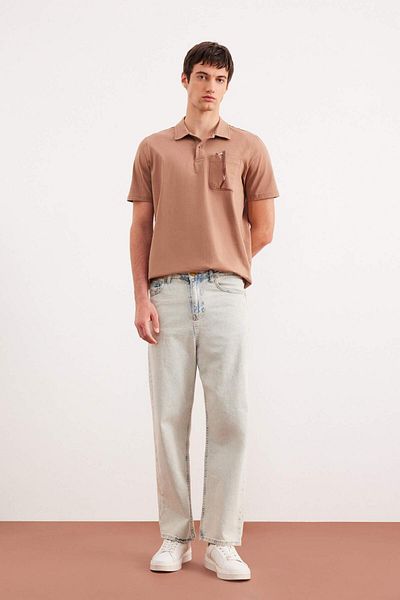 DeFacto Tricou cu mânecă scurtă cu gât polo, 100% bumbac, D7656ax25sp