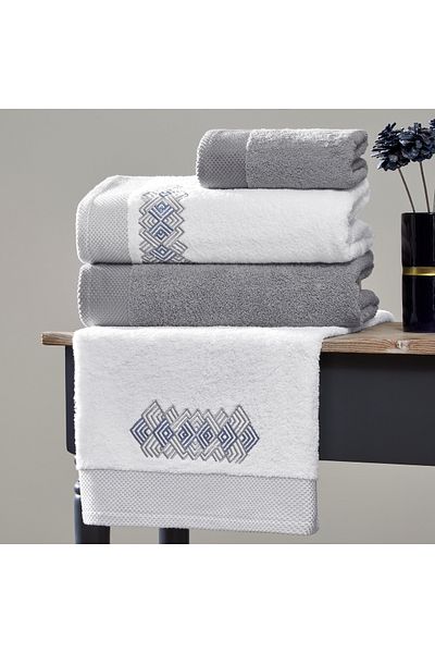 Taç Комплект халат Depth Pure Cotton, бяло и сиво