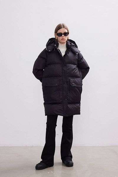BE BLUE Black Removable Hooded Coat