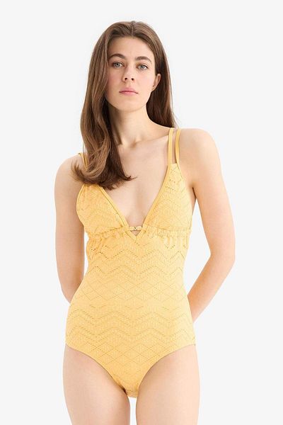 DeFacto Regular Fit Embroidered Embroidered Swimsuit Fall in Love 6898Ax25Sm