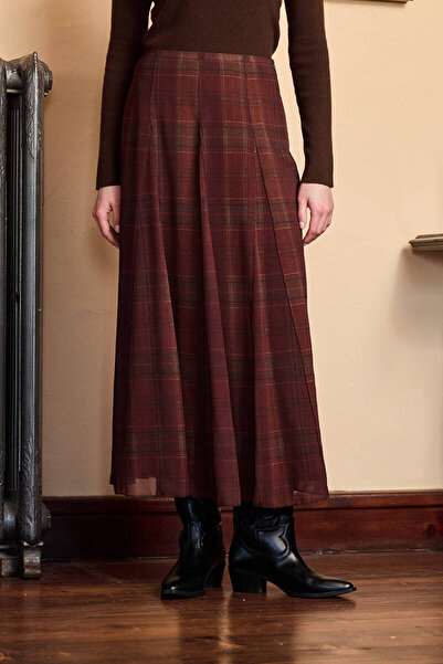 BE BLUE Ekose Chiffon Skirt