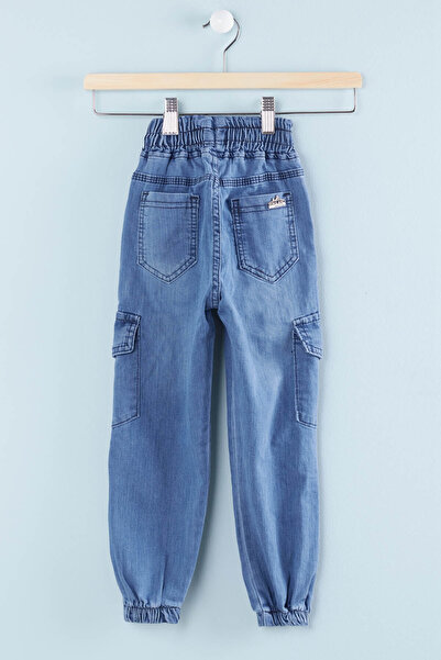 Cansın Mini Erkek Çocuk Açık Mavi Kargo Cepli 2-12 Yaş Jean Pantolon 2025