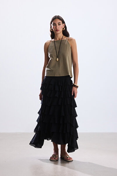 BE BLUE ЧОРНА РОМАНТИЧНА СПІДНИЦЯ З КЛАПАНАМИ