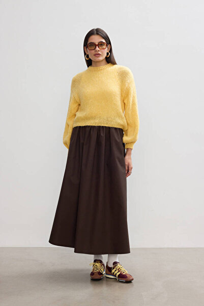 BE BLUE Yellow Balloon Sleeve Sweater