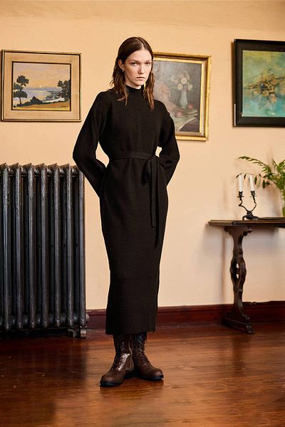 BE BLUE Aci Coffee Soft Knitting Dress