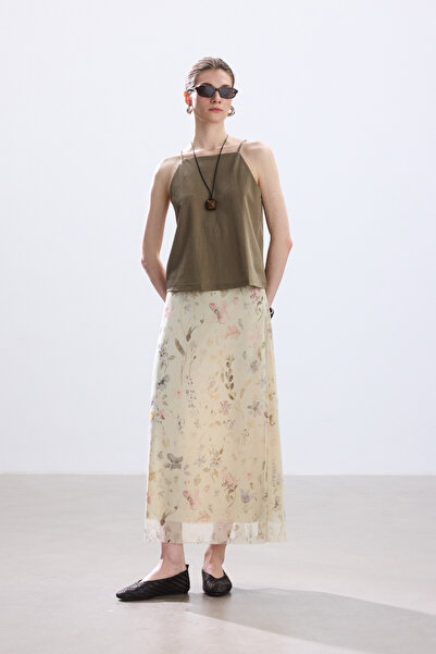 BE BLUE ΦΟΥΣΤΑ ΤΟΥΛΙ ΠΑΣΤΕΛ ΦΛΟΡΑΛ ΣΧΕΔΙΟ