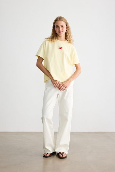 BE BLUE Crab Embroidered Short Sleeve T-Shirt