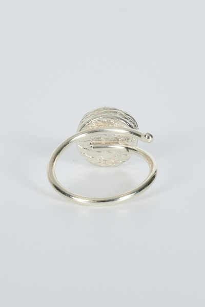 BE BLUE Handmade Black Copal Stone Silver Ring