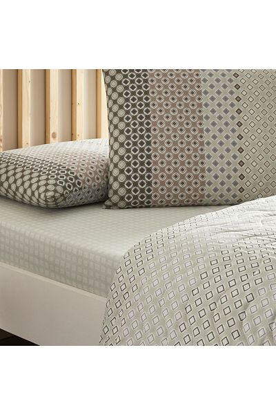 Taç Γκρι Crown Breeze Ranforce Διπλό Πλήρες Σετ