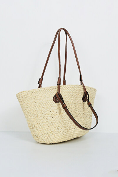 BE BLUE Ekru Double Leather Handle Wicked Bag