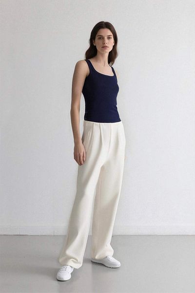 DeFacto Carrot Fit Crop Classic Fabric Pants Zippered High Waist Basic Straight Narrow Leg C2466Ax25Sp