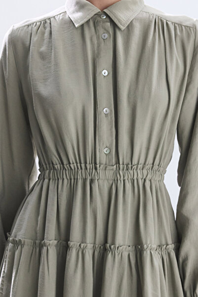 BE BLUE Light Khaki Ribbed Modal Dress
