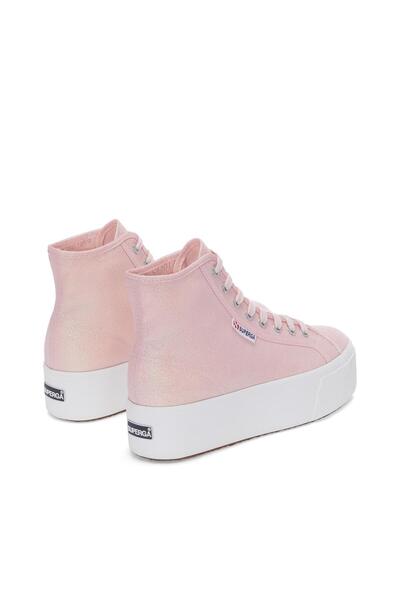 Superga 2708 Hi Top Lame Kadın Pembe Bilekli Sneaker