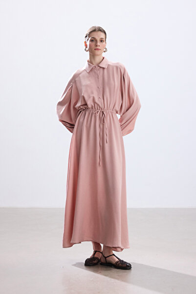 BE BLUE Pastel Pink Waist Shirted Dress