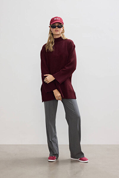BE BLUE Bordo Soft Sweater