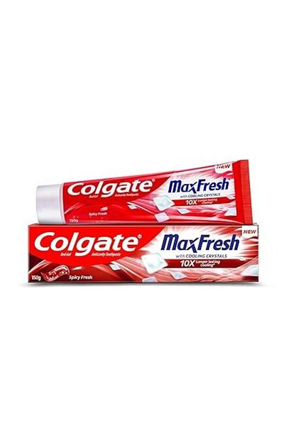 Colgate معجون أسنان عادي لحماية قصوى من التسوس 150 مل، حماية قوية من الفلورايد لأسنان صحية