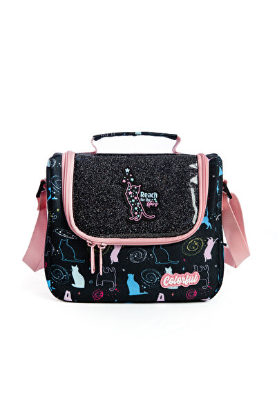 Colorful Maxim Stars Beslenme Çantası - Kedi ve Yıldız Temalı Isı Yalıtımlı S...