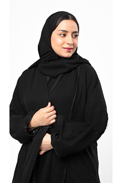outline Black chiffon abaya