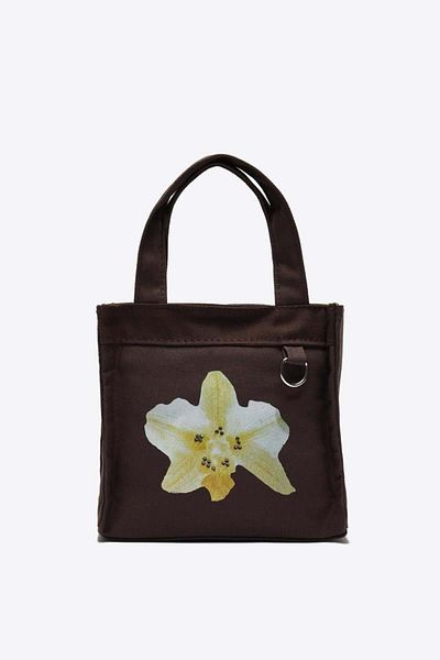 Shule Bags Salva Mini Patterned Canvas Crossbody Bag Brown