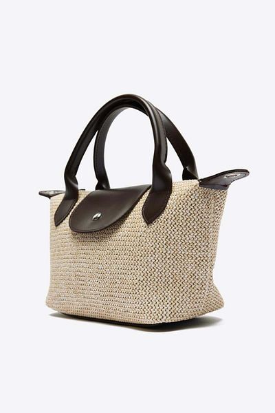 Shule Bags Tiger Straw Small Shoulder Bag Brown