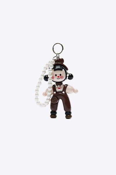 Shule Bags Lolita Key Pearl Bag Charm Καφέ