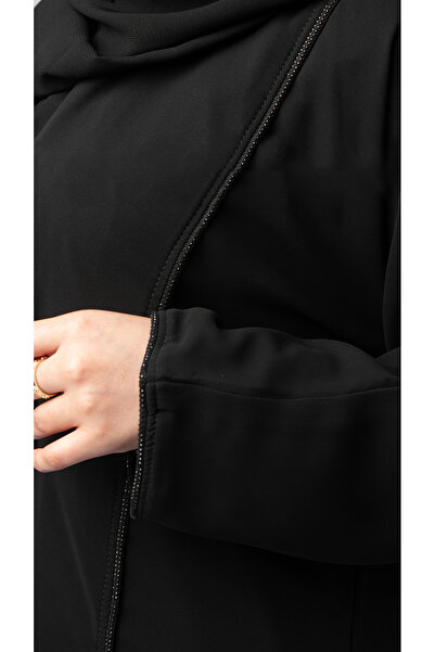 outline Black chiffon abaya