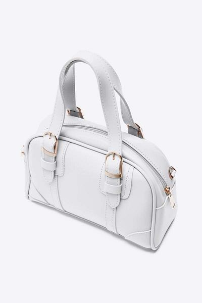 Shule Bags Peggy Oval Crossbody Bag White