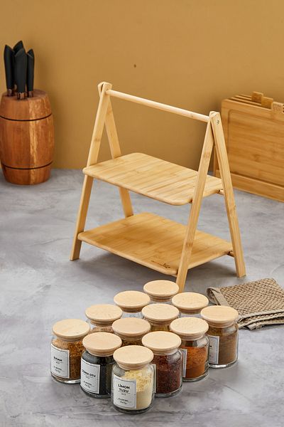 MODA OZY 2-Tier Openable and Closable Bamboo Stand-Organizer-Organizer-Dressing Tray