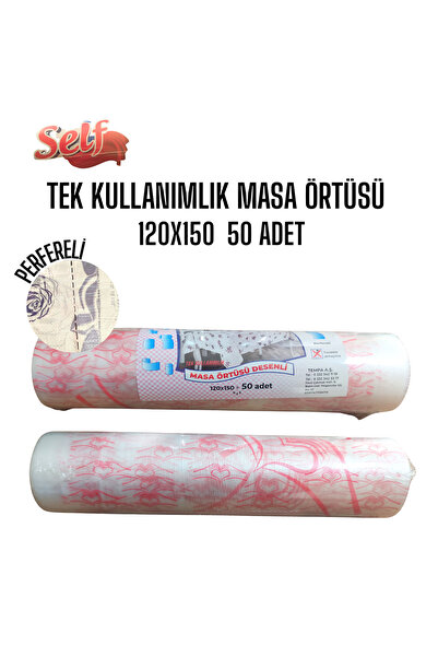 Self Tek Kullanımlık Plastik Masa Örtüsü 120x150cm