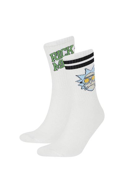DeFacto Rick and Morty 2 Paar lange Baumwollsocken für Herren E5085AXNS