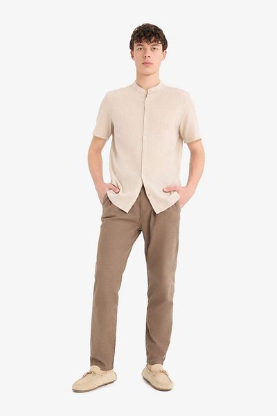 DeFacto 100% Cotton Regular Fit Short Sleeve Shirt F0228Ax25Sp
