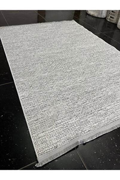 PeriDekor Gri Bukle Salon Halısı Hav Vermez Mutfak Halısı Çocuk Odası Halısı Koridor Kesme Yolluk