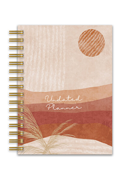 Fobinote Σκληρό εξώφυλλο A5 Σπειροειδής Ατζέντα (ΑΤΖΕΝΤΑ ΠΛΑΝΗΤΗΣ ΧΩΡΙΣ ΧΡΟΝΟ) Bohemian