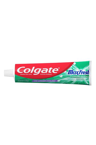 Colgate معجون أسنان ماكس فريش بنكهة النعناع المنعش 100 مل، بلورات تبريد لرائحة فم منعشة قوية