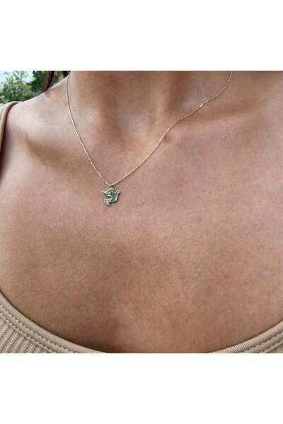 FasekGold Gümüş Kolye - Talih Kuşu Taşsız Tasarım Modern Gündelik Taşsız 925 ...