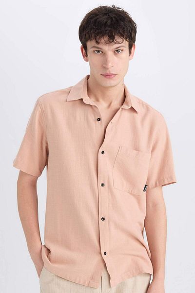 DeFacto 100% Cotton Regular Fit Summer Short Sleeve Shirt E0461Ax25Sm