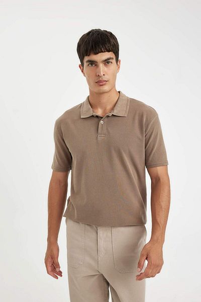 DeFacto Tricou polo piqué cu mânecă scurtă, 100% bumbac, cu croială normală, C6066ax24au