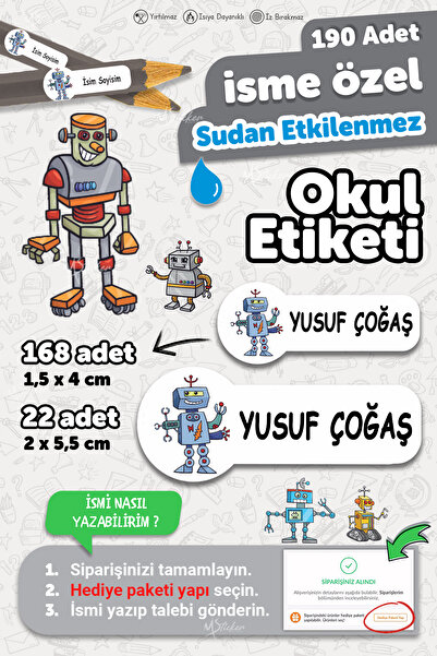 MSticker ملصق مدرسي على شكل قلم دفتر ملاحظات، ملصق قابل للكتابة على شكل اسم ر...