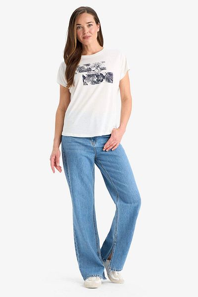 DeFacto Tricou cu mânecă scurtă cu imprimeu cu decolteu normal F3555ax25sm