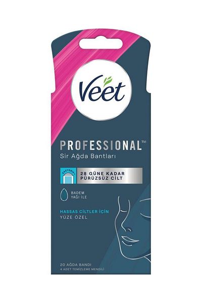 Veet 20 قطعة من أشرطة شمع الوجه الاحترافية للبشرة الحساسة