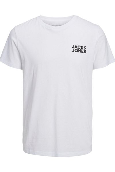 Jack & Jones Λογότυπο Crew Neck Τυπωμένο T-shirt-corplogo Λευκό