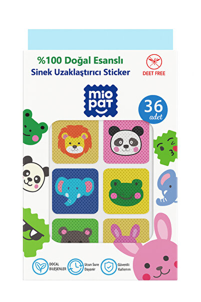 miopat Sinek Kovucu Sticker %100 Doğal Bitkisel Uçucu Yağlı Sevimli Dostlar