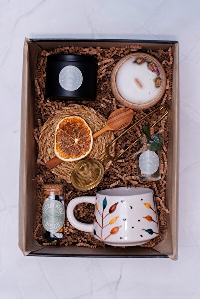 CherryBerry Design Bitkisel Çay Hediye Kutusu-Seramik Çay Kupası,Bitkisel Çay...