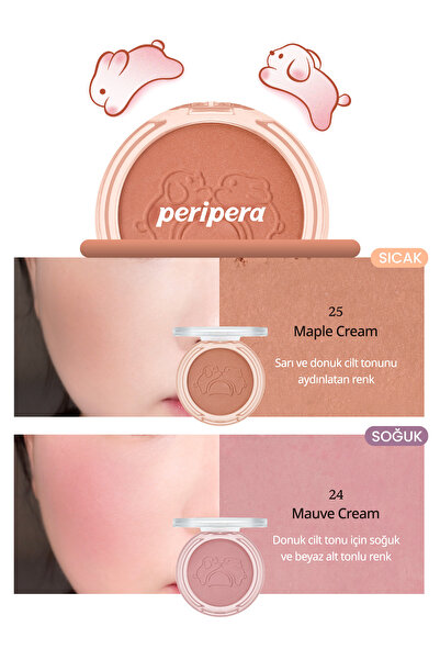 PERIPERA Yumuşak ve Nemli Dokulu Allık PERIPERA Pure Blushed Sunshine Cheek (#25 Maple Cream) (Tteok Recipe)